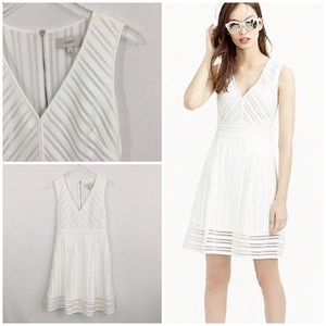 New J.CREW Eyelet Striped Dress C5531 6 $158 white